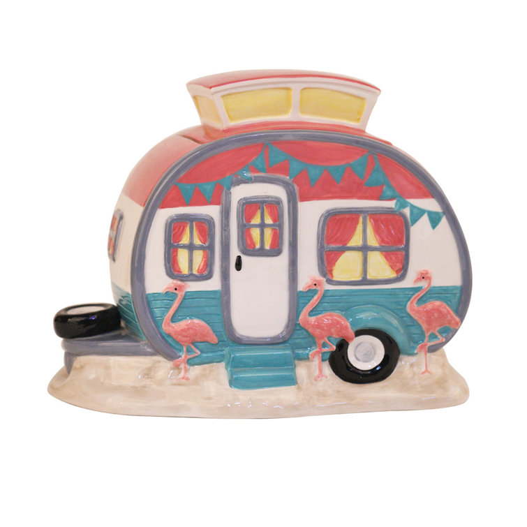 Bayou Breeze Flamingo Camp Cookie Jar Wayfair